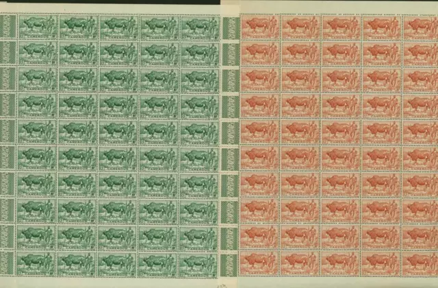 French Cameroun 1946- MNH stamps. Yvert Nr.: 276/294. Sheet of 50.(EB) AR1-00951