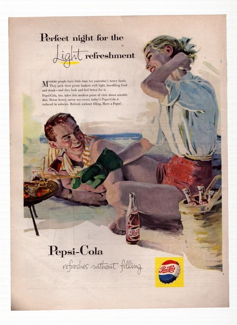 Vintage Print Ad 1957 Pepsi-Cola Pepsi Button Ladies' Home Journal Antique