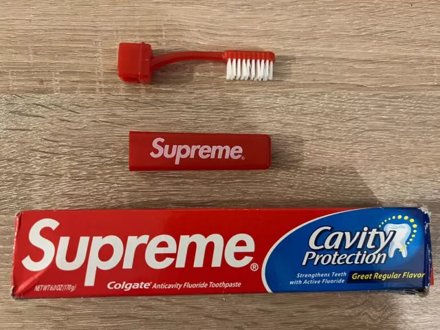 Supreme Box Logo L/S Colgate Tooth Paste and Toothbrush