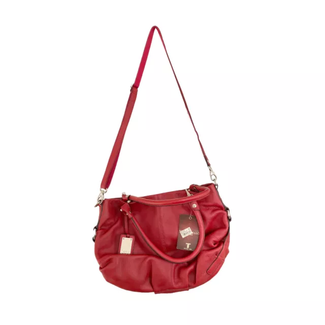 Tignanello Iconic Tote Glam Red, Leather Handbag Crossbody Convertible Purse NWT