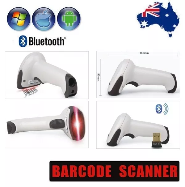 4.0 Wireless Bluetooth Barcode Scanner Reader for Apple IOS Android Windows 8/10 3