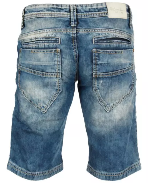 Redbrige Homme Pantacourt Capri Cargo Shorts en Jeans Denim Pantalon Bleu D'Été 2