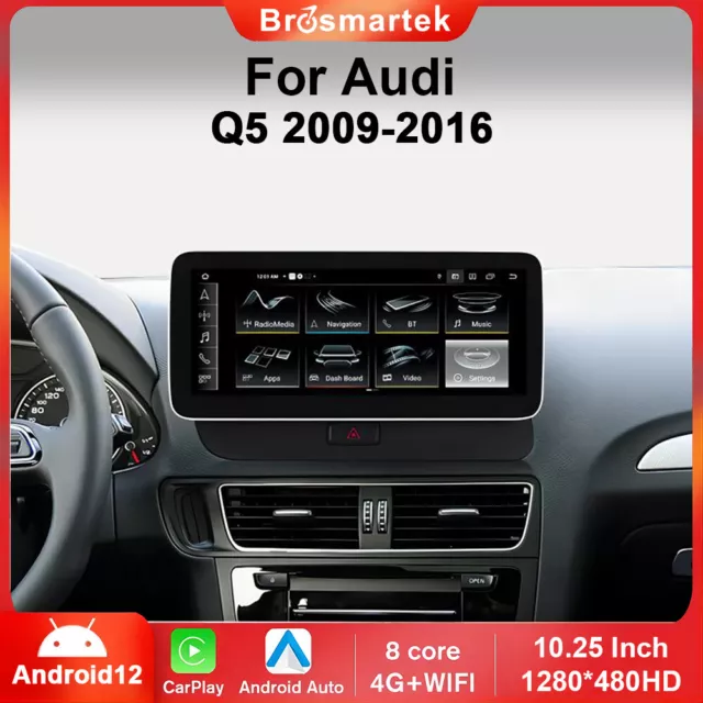 10.25'' 128G Android 12 Autoradio CarPlay für Audi Q5 DAB+ 8-Core GPS Navi DSP