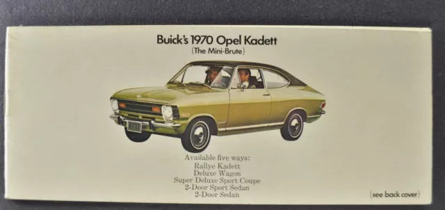 1970 Opel Kadett Small Catalog Sales Brochure Rallye Wagon Excellent Original 70