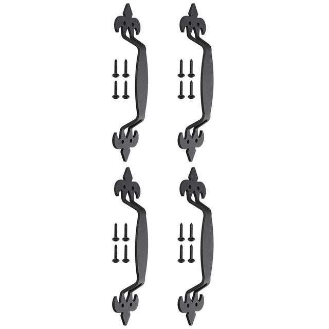 4x 11" Matte Black Sliding Barn Door Handle Vintage Cast Iron Pull Gate Cabinet