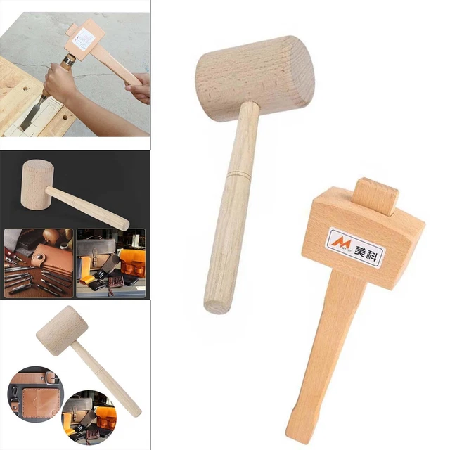 2x Manche En Bois 1 Maillet Pour La Sculpture Sur Bois Bricolage