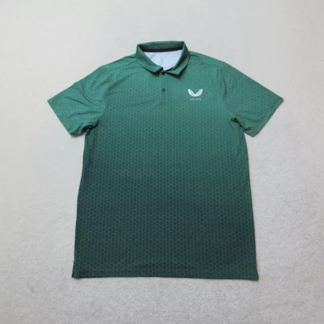 Castore Golf Polo Shirt Mens Medium Green Sportswear Advanced Tech NWT