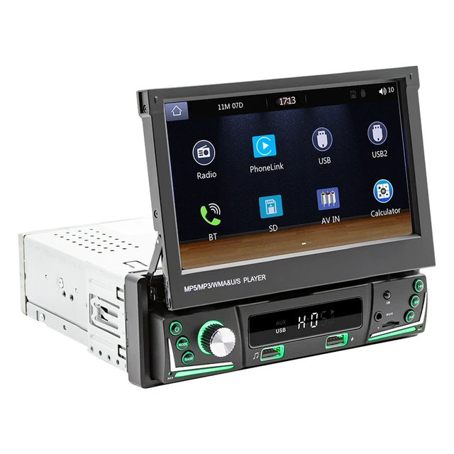 Car MP5 Player 1DIN Radio BT USB Video Wireless CarPlay Android Auto Head Unit