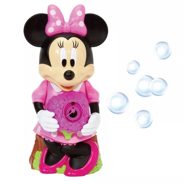 DISNEY JUNIOR MINNIE Mouse Action Bubble Blower Blows Continuous