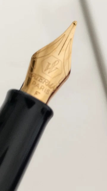Stylo Plume Waterman Maestro Occasion, Laque Noir Brillant, En Acier, Parfait Pour L'écriture