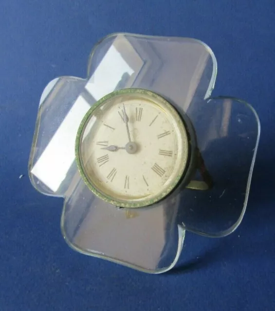 Pendule pendulette mecanique Ansonia en verre american glass clock