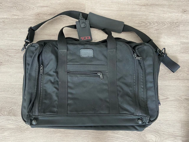 Vtg Tumi Black Ballistic Nylon Expandable Brief Bag