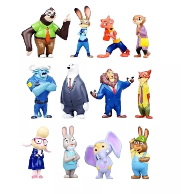 Zootopia Judy Hops Nick Playset 12 Figure Cake Topper * USA SELLER* Toy Doll Set
