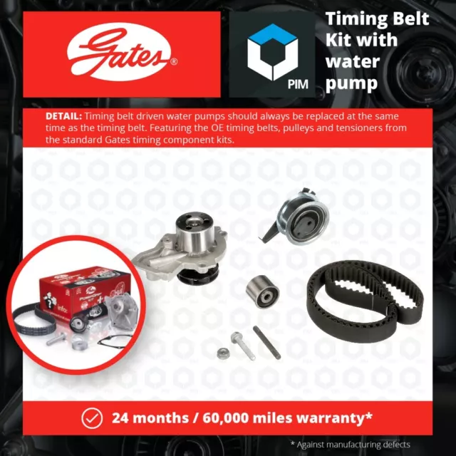 Timing Belt & Water Pump Kit fits SKODA FABIA NJ3, NJ5 1.4D 14 to 22 Set Gates