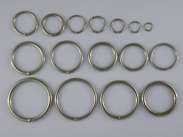 Circle O Rings Welded Wire Nickel Nickle Round Rings Various Sizes Handbags Ring
