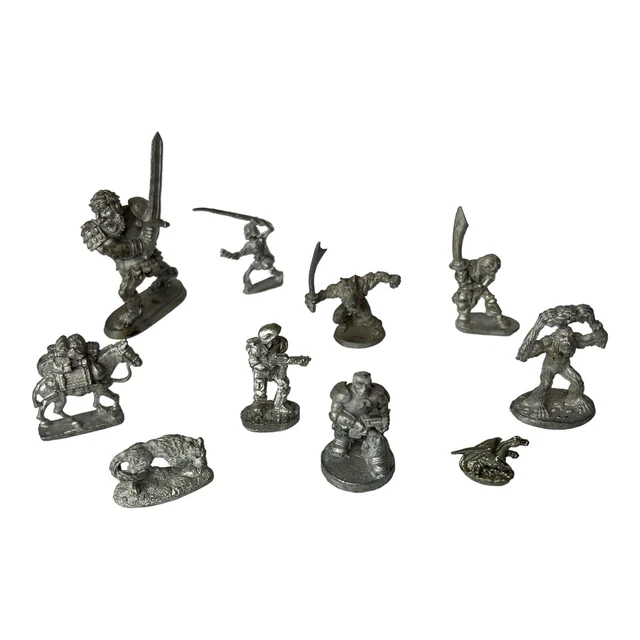 10 D&D METAL Miniatures Characters Creatures Grenadier Ral Partha RPG