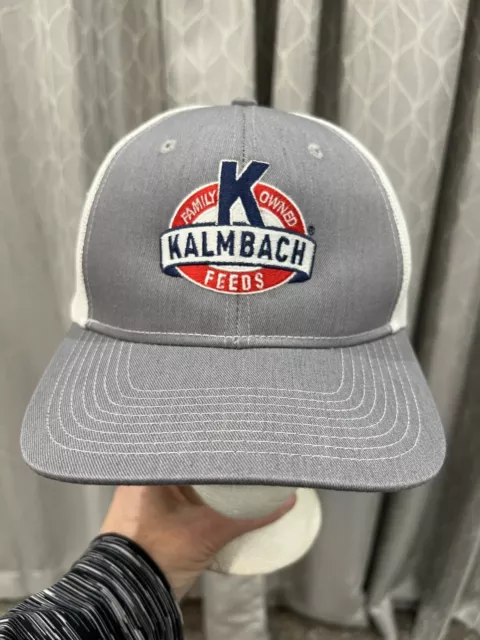 Kal Bach Family Owned Feeds K Gray Hat Cap RWB Port Authority Trucker Mesh Adj