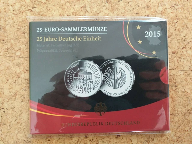 25 Euro Münze 25 Jahre Deutsche Einheit Wert 25 EURO SILBERMÜNZE "25 Jahre Deutsche Einheit" 2015 Prägestätte D pp