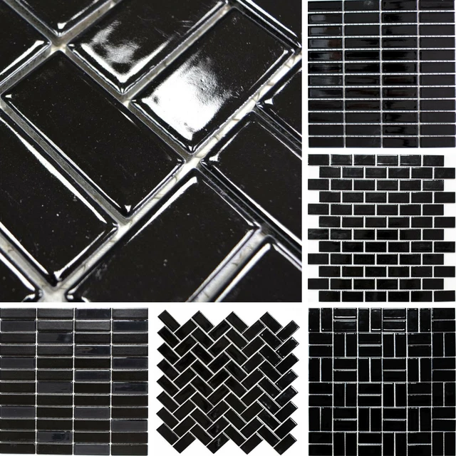 Mosaïque Céramique Rétro 'Baguettes' - Blanc Brillant Vieilli - Format 300x300 Mm - Pour Salle De Bain Ou Cuisine