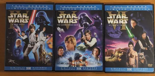 Star Wars Original Theatrical Trilogy DVD New Hope Empire Strikes Back Jedi FS