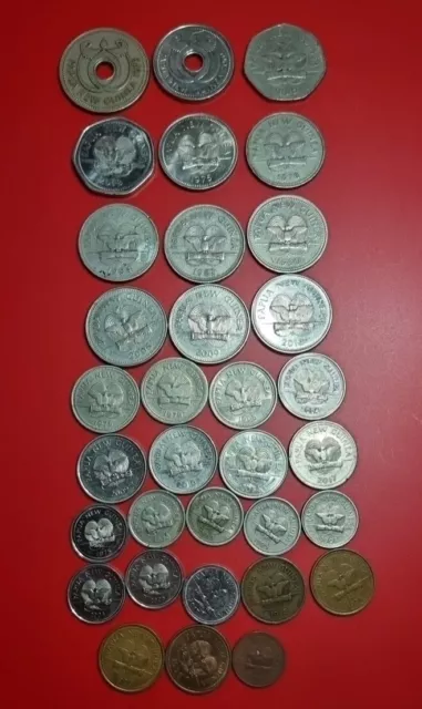 Papua New Guinea Coin Collection - 33 Different Coins