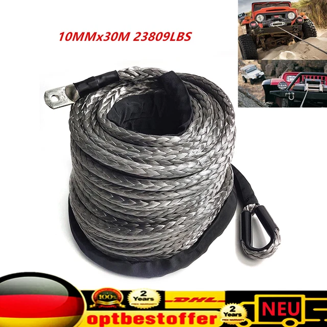 Synthetisches Windenseil, 10mm X 30m Synthetik-Kunststoff-Seil