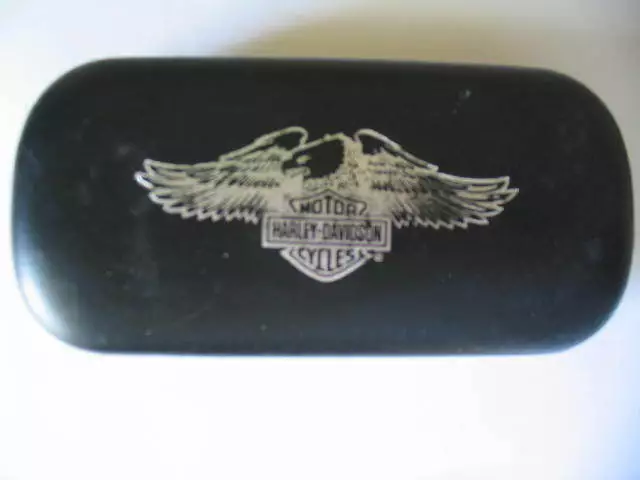 HARLEY-DAVIDSON etui à lunettes rigide noir vintage