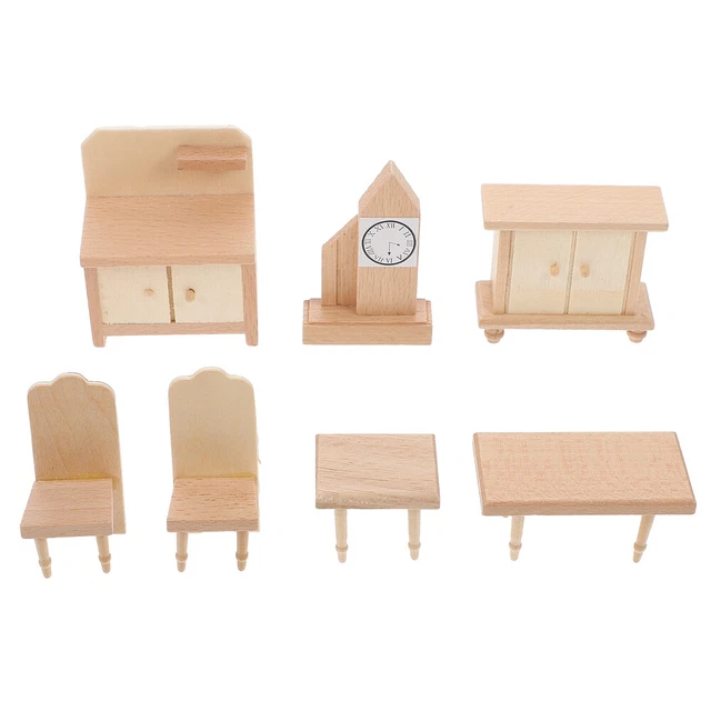 Mini Mesa Y Sillas Juego Cocina Muñeca Cosas Miniatura Accesorios Bebé Niño Pequeño