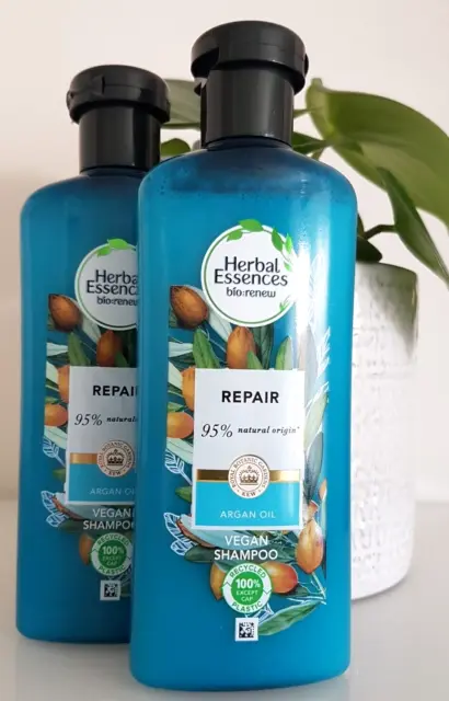 Kräuteressenzen Bio: 2 x 250ml Reparatur veganes Shampoo mit Arganöl erneuern