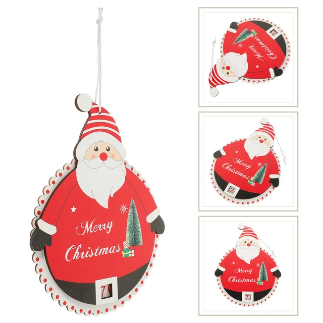 MOROBOR Calendario dell'Avvento natalizio in legno, decorazione natalizia per conto alla rovescia, decorazione da tavolo in legno con pupazzo di neve con cubi numerati, per casa, ufficio, decorazione