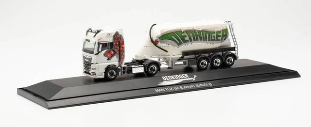 Herpa 318556 MAN TGX GX Con Semirimorchio Pianale E Contenitore Ufficio Max Bögl, Scala 1:87, Modellismo Ferroviario