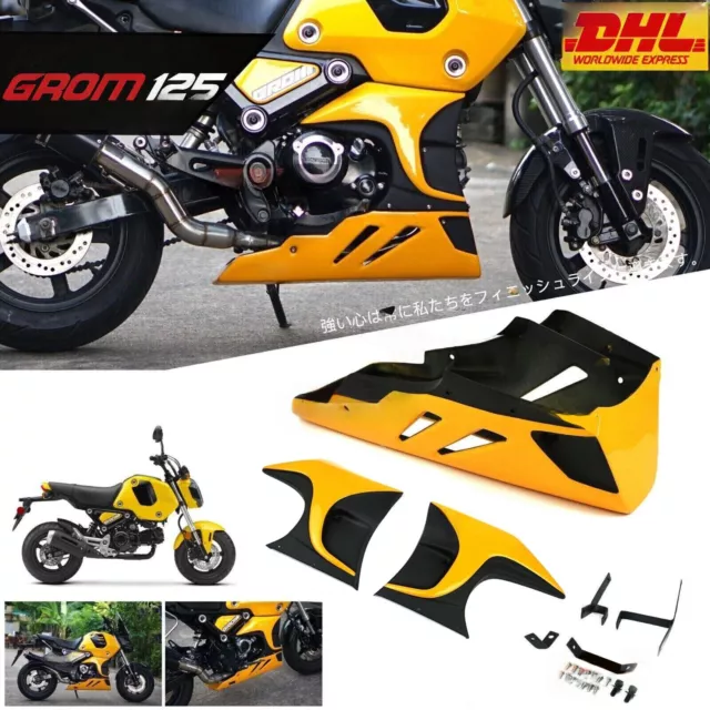 Yellow Fairing Belly Pan Side Frame Body Set Cover Fit Honda Grom MSX 2021-23