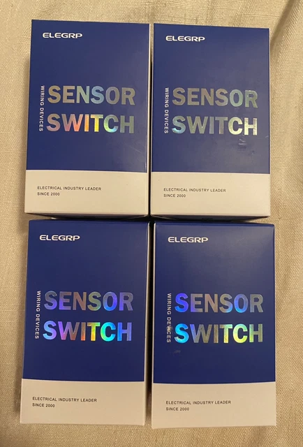 ELEGRP Occupancy Sensor Light Wall Switch Passive Infrared Motion Activated 4pak