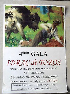 CÉRET de TOROS Ganaderia ESCOLAR GIL D.M ASSUCÃO Affiche Originale Pierre BRUNE 