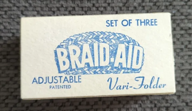 Vintage Braid Aid Set Of Three 3 Way Rug Braiding Making Tool Kit Box USA Made
