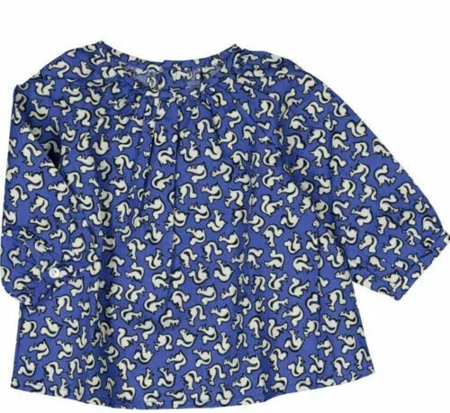 Bonpoint Baby Girls Blouse Blue Squirrel Top Age 18 Months BNWT RRP £59 New