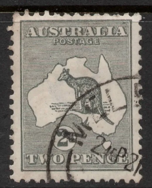 AUSTRALIA 1915  2d GREY KANGAROO STAMP  (DIE I) 3rd.WMK SG.35 VFU