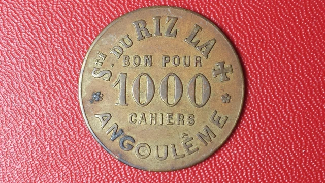 Jeton d'échange Bon pour 1000 cahiers - Société du Rizzla ANGOULÊME