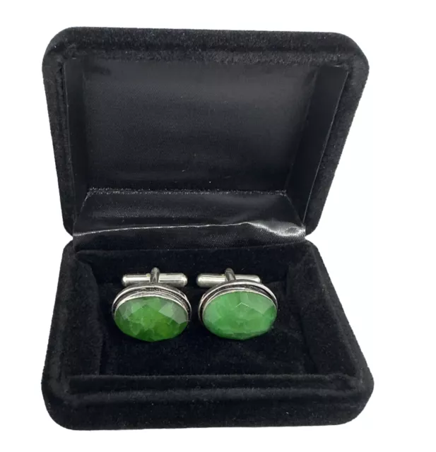 925 St.Silver HAND CRAFTED GEMSTONE MEN’S CUFFLINKS UK SELLER-IN A CUFFLINK BOX