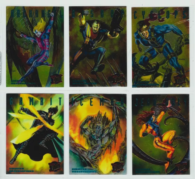 1995 Ultra X-Men SINISTER OBSERVATIONS Chromium Chase Card Set (10) Marvel Fleer