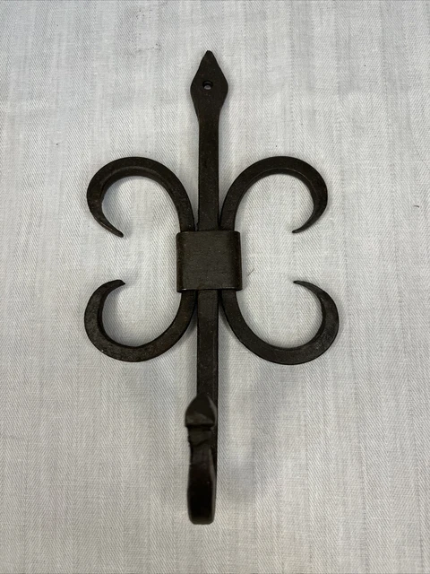 Hand Forged Fleur De Lis Coat Hooks Hook Hall Tree Hat Dog Leash Fluer