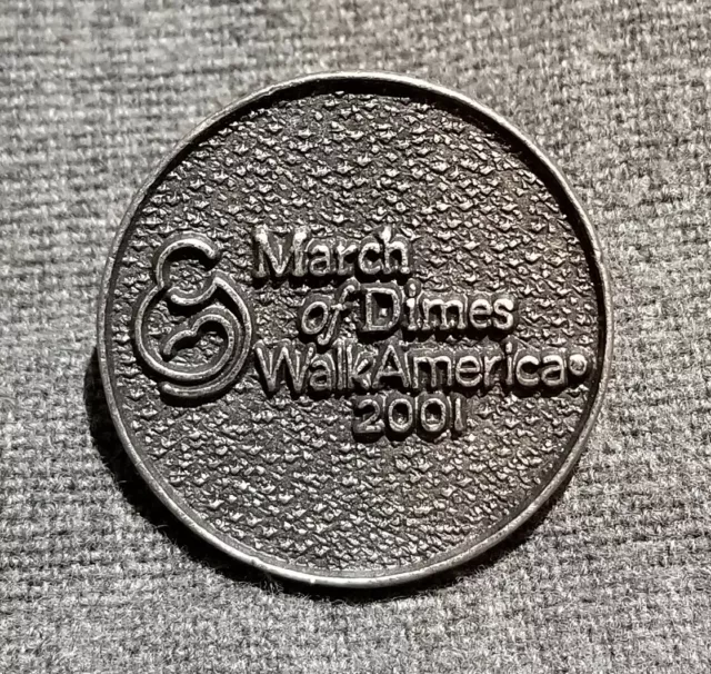 LMH PINBACK Pin MARCH OF DIMES WalkAmerica 2001 WALK AMERICA Fundraiser 1"