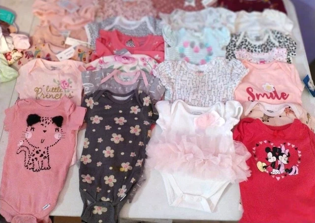 50 pc  (27 NEW)  Baby Girl Clothing Lot 0-3 ,3-6 Months CARTERS-GERBER-DISNEY 2