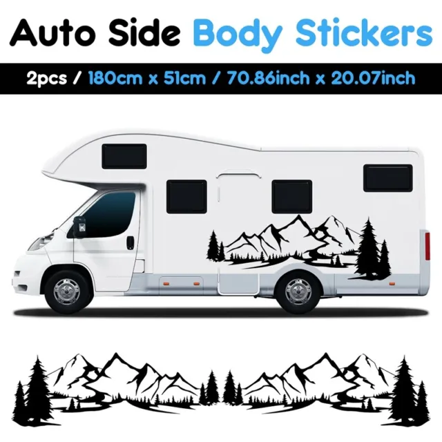 RV Motorhome Side Body Sticker DIY Grande Albero di Montagna Decal Sticker  Z8Z4