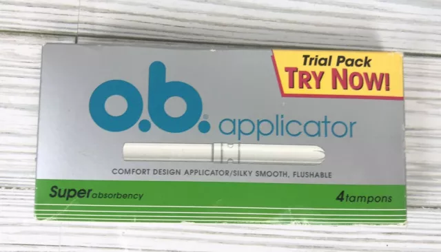 OB Applicator  1997 Vintage Super Absorbency Tampons New Open Box 2 Tampons READ