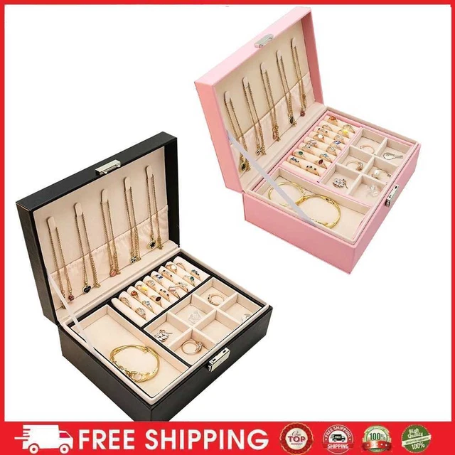 Velvet Box Jewelry Organizer Display Drawer Lockable Case Organizer Women Gift