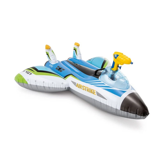 INTEX 117CM INFLATABLE Water Gun Plane Ride-On/Float w/Handle Pool ...