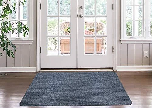 Sweet Home Stores Washable Laundry Rug Rib Design Indoor/Outdoor Rubberback D...