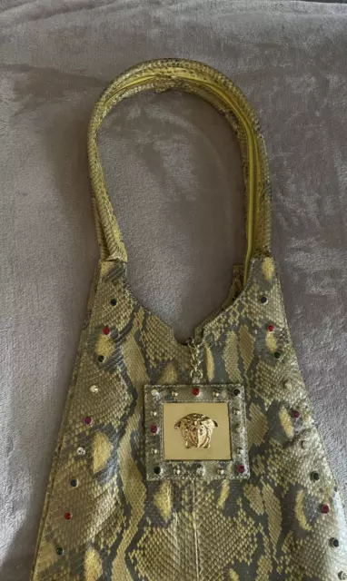 Gianni Versace Python Snakeskin Hand Bag In Original Box With Tags. Hardly Used 3