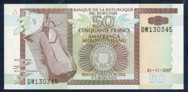 Burundi 50 Francs 2007 P.M. N° 1.3oz Uncirculated Of Print - Gian 7